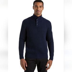 GUESS MENS ROYAL BLUE RIBBED SWEATER SIZE XL